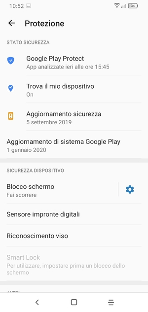 Seleziona Blocco schermo