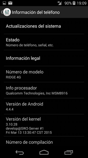 Desplácese y seleccione Actualizaciones del sistema