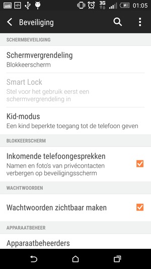 Selecteer Schermvergrendeling