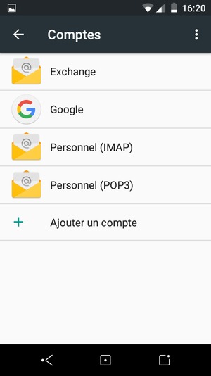 Sélectionnez Google