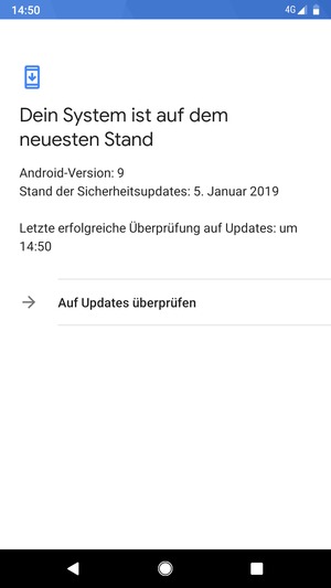 Falls Ihr Handy aktualisiert ist, wird Ihnen der folgende Bildschirm angezeigt