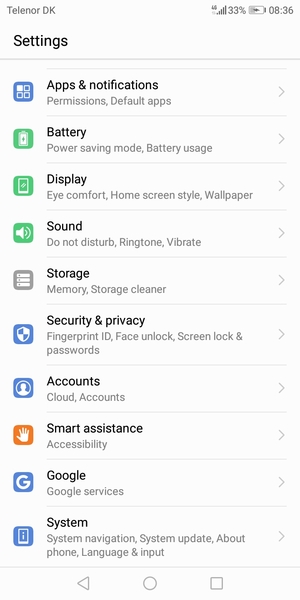 Scroll to and select Accounts