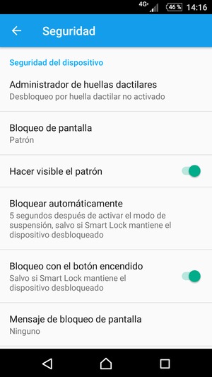 El teléfono ha sido asegurado con un bloqueo de pantalla