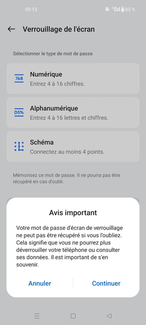 Sélectionnez Continuer