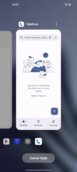 Seleccione Cerrar todo para cerrar todas las aplicaciones en ejecución
