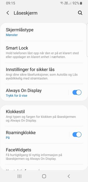 Telefonen din er nå sikret med en skjermlås