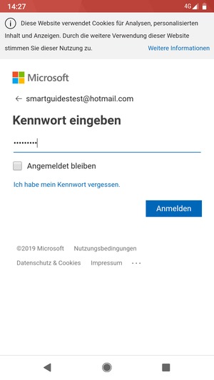 Geben Sie Ihre Passwort ein und wählen Sie Anmelden