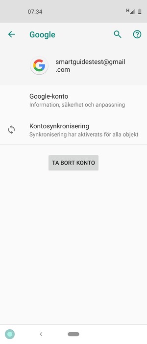 Välj Kontosynkronisering