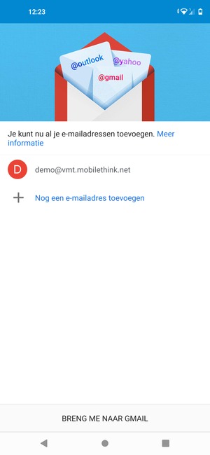 Selecteer BRENG ME NAAR GMAIL
