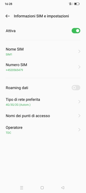 Per modificare la rete, in presenza di problemi, seleziona Operatore