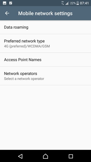 Select Access Point Names