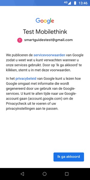 Selecteer Ik ga akkoord