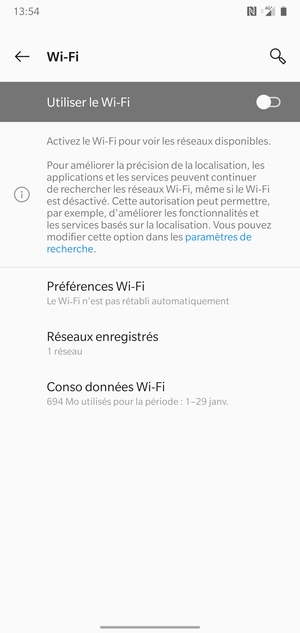 Activer le Utiliser le Wi-Fi
