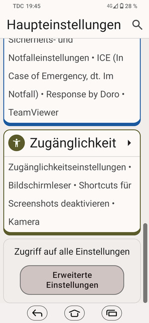 Scrollen Sie und wählen Sie Erweiterte Einstellungen