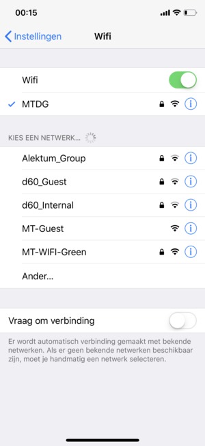 U bent nu verbonden met het WiFi-netwerk