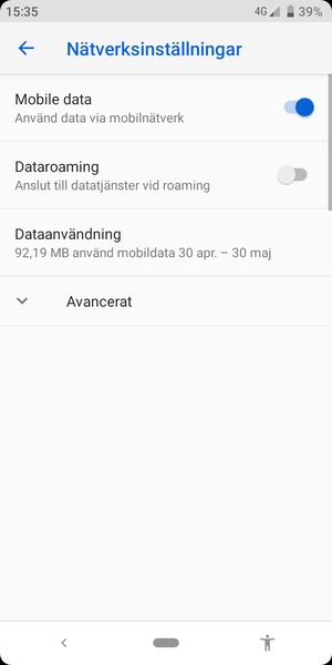 För att byta nätverk om nätverksproblem uppstår, välj Avancerat
