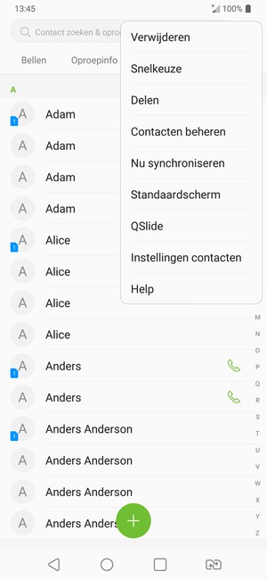 Selecteer Contacten beheren