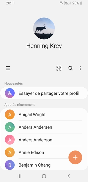 Sélectionnez le bouton du Menu