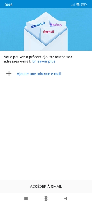 Sélectionnez Ajouter une adresse e-mail