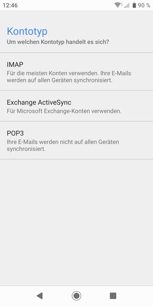 Wählen Sie Exchange ActiveSync