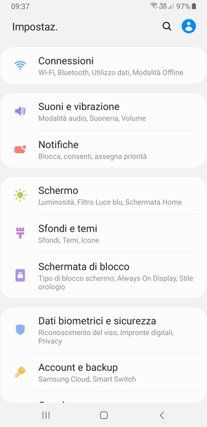 Scorri e seleziona Dati biometrici e sicurezza