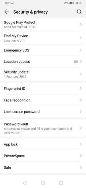 To activate your screen lock, go to the Security & privacy menu and select Lock screen password
