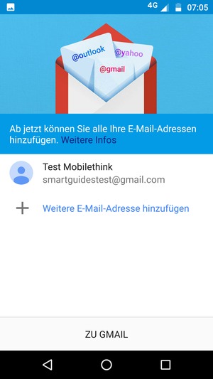 Wählen Sie ZU GMAIL