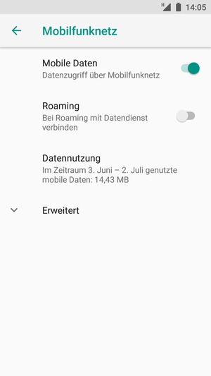 Wählen Sie Erweitert