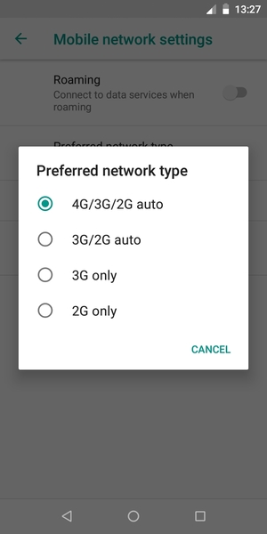 Select your preferred option