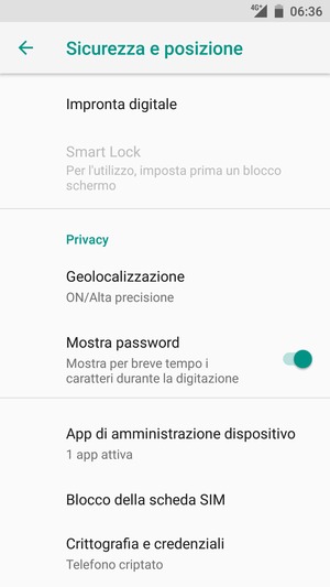 Scorri e seleziona Geolocalizzazione