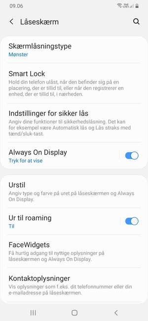 Din telefon er nu sikret med en skærmlås