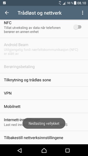 Vent til nedlastingen er ferdig