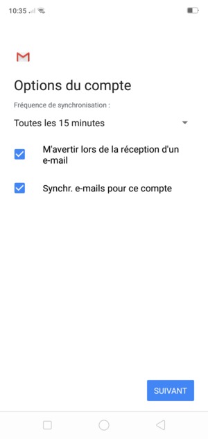 Sélectionnez SUIVANT