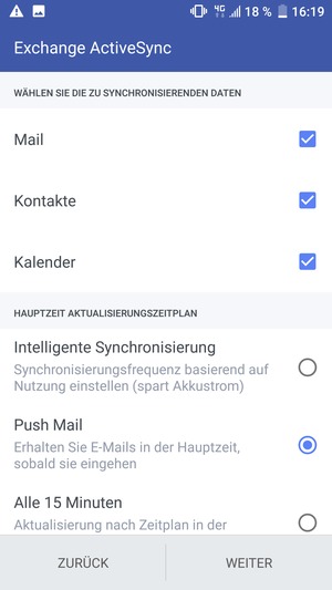 Wählen Sie WEITER
