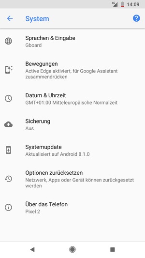 Wählen Sie Systemupdate