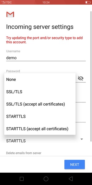 Select None and NEXT
