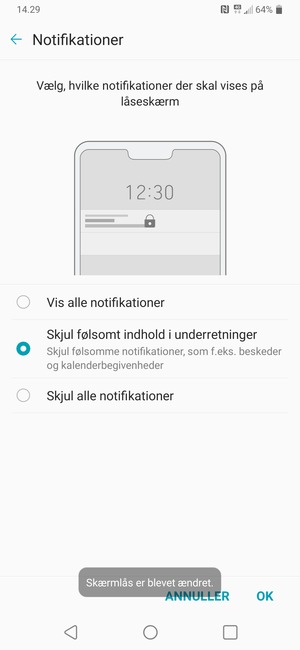 Vælg din foretrukne mulighed og vælg OK