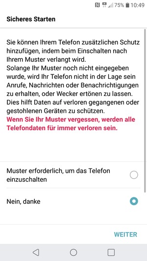 Wählen Sie die gewünschte Option und wählen Sie WEITER