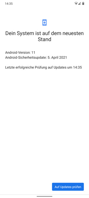 Falls Ihr Handy aktualisiert ist, wird Ihnen der folgende Bildschirm angezeigt