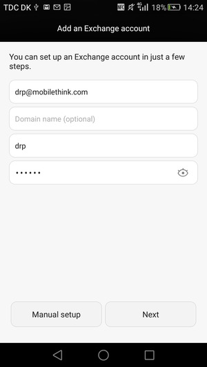 Enter your Email address, Username and Password. Select Next