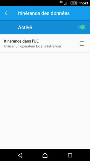 Activer ou désactiver Itinérance des données