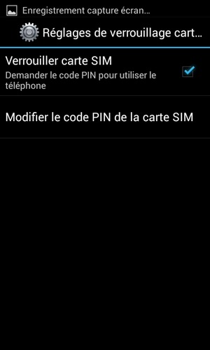 Sélectionnez Modifier le code PIN de la carte SIM