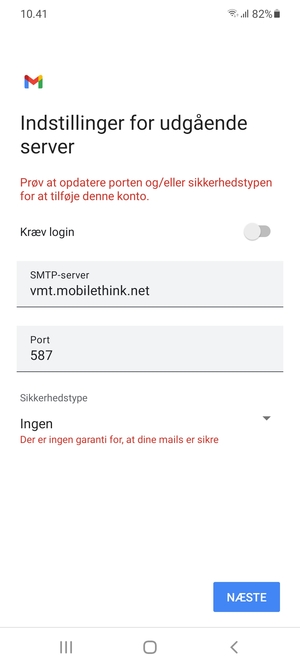 Vælg NÆSTE