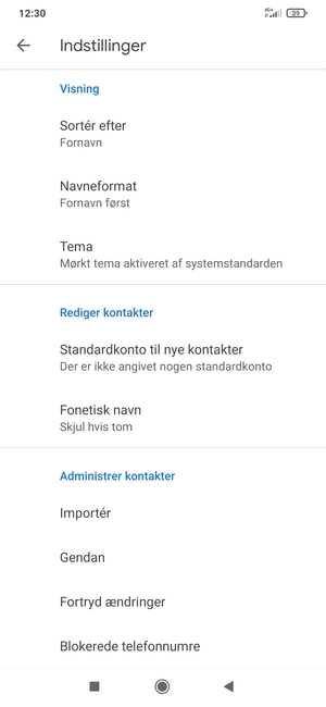 Scroll til og vælg Importér
