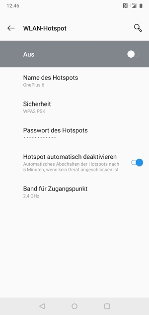 Wählen Sie Passwort des Hotspots