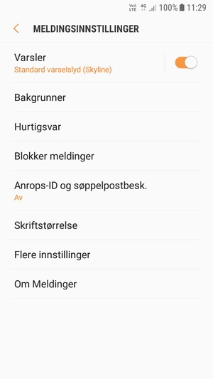 Velg Flere innstillinger