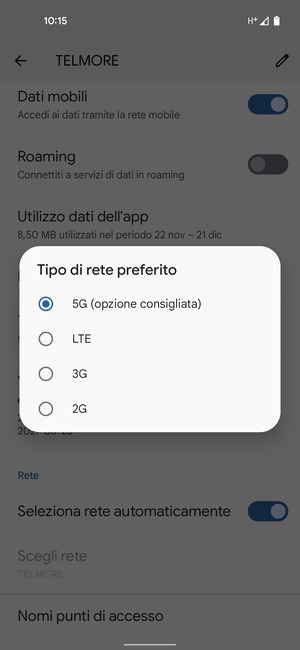 Seleziona la tua opzione preferita