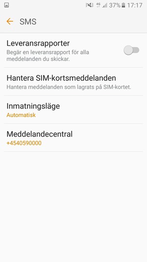 Välj Meddelandecentral