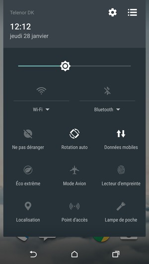 Sélectionnez le bouton Paramètres