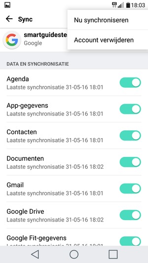 Selecteer Nu synchroniseren